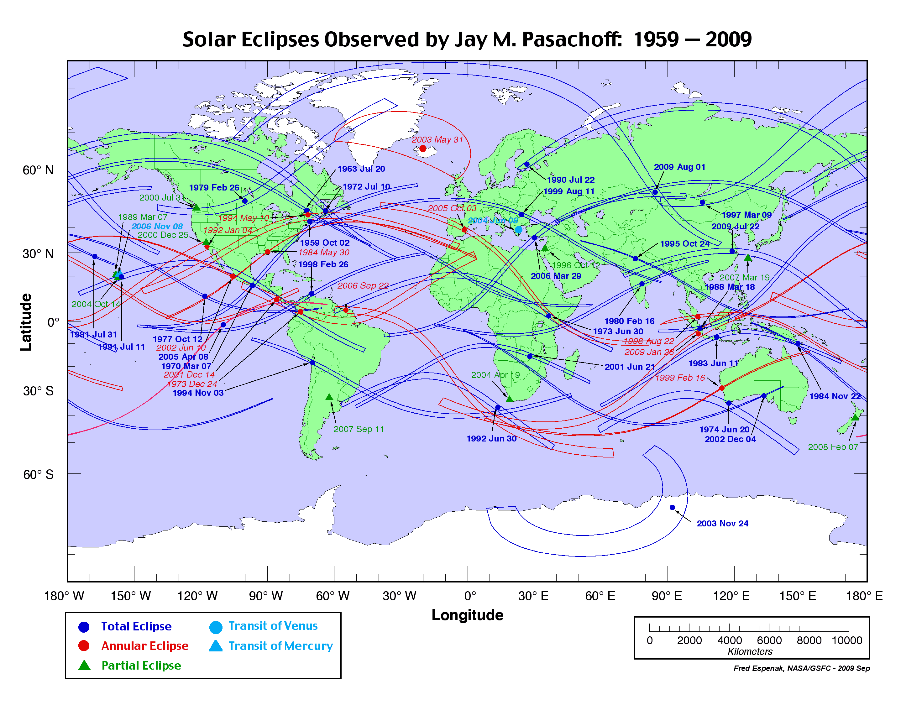 Solar Eclipses Observed by Jay M. Pasachoff
